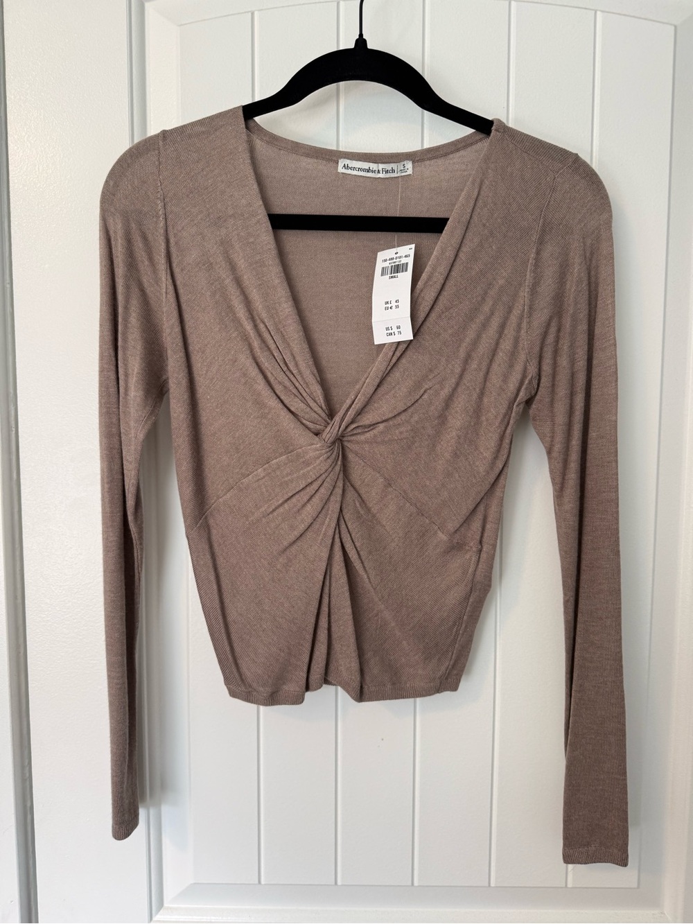 Abercrombie Knit Twist Front Low Cut V Neck Top NWT